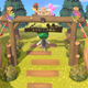 A villager visits Harv's island in search of new merchants in ACNH's 2.0 update.